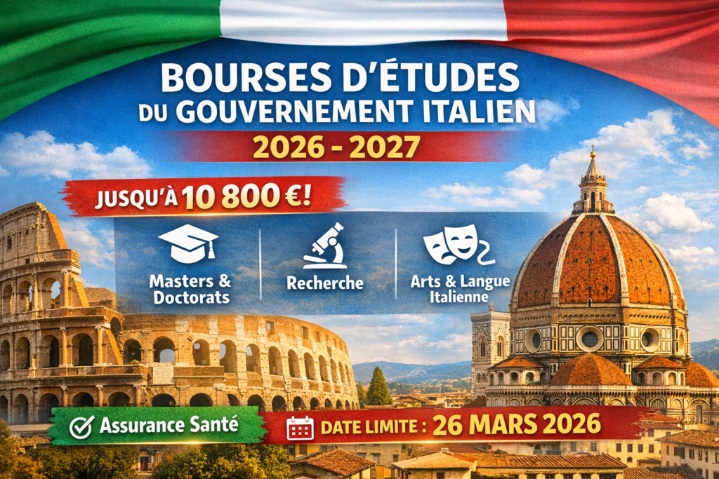 BOURSES D’ÉTUDES DU GOUVERNEMENT ITALIEN 2026-2027 : FINANCEMENT JUSQU’À 10 800 € POUR ÉTUDIER EN ITALIE chatgpt image 17 mars 2026, 01 37 04